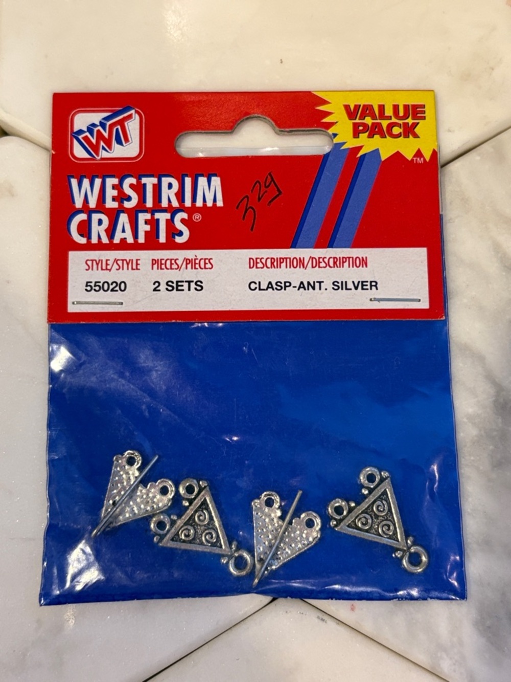 Silver Clasp Connector - 2 Sets